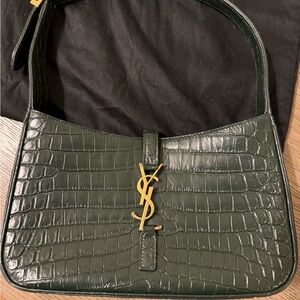 Saint Laurent
Le 5 A 7 Croc-Embossed Hobo Bag